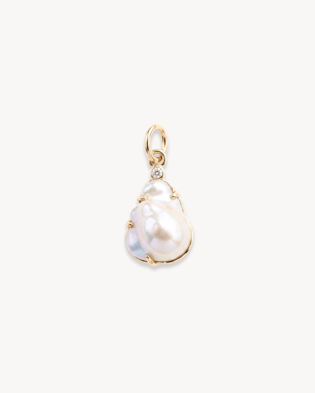 Sirena Pendant with Baroque Pearl & Moissanite - Antonia Y. Jewelry