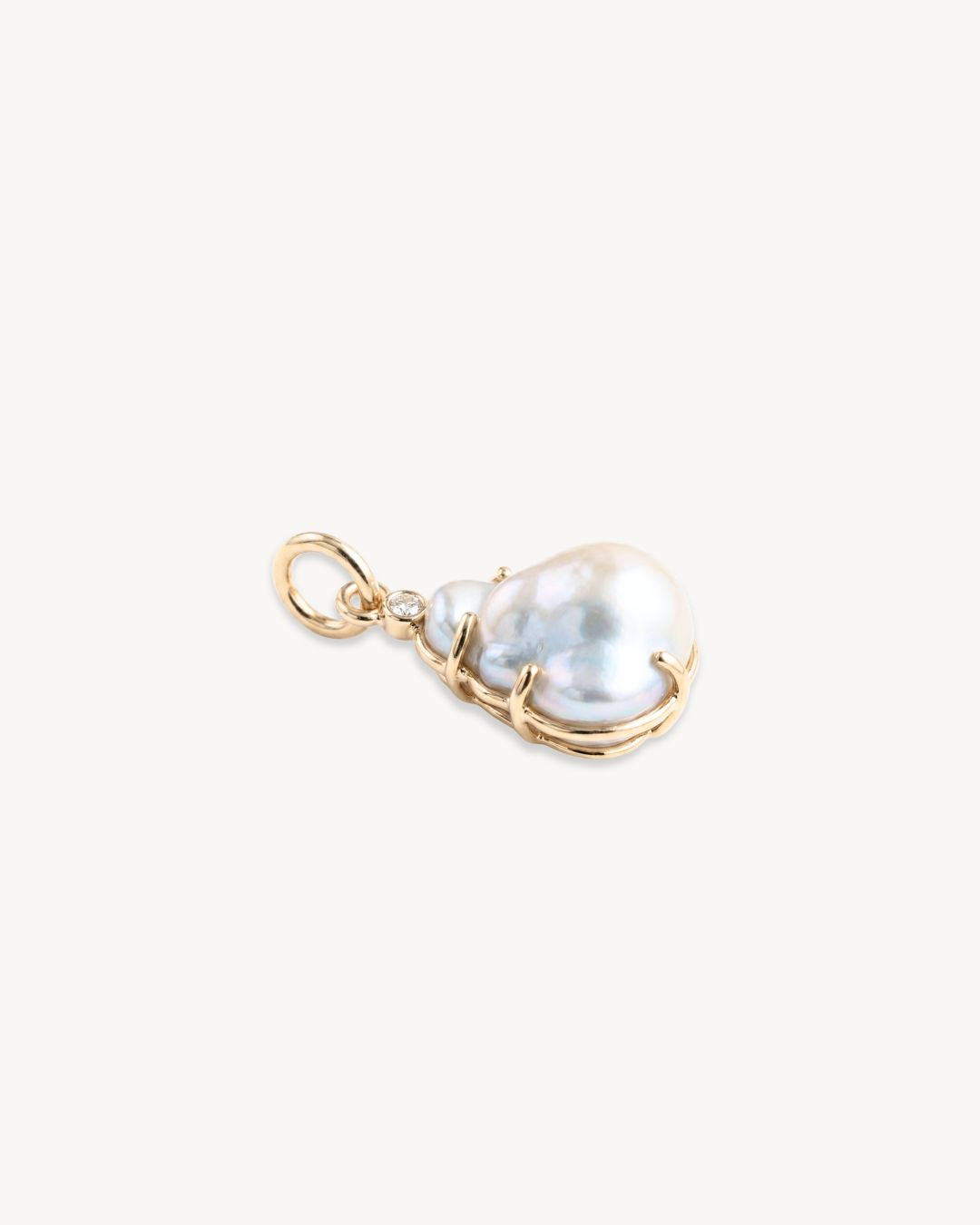 Sirena Pendant with Baroque Pearl & Moissanite - Antonia Y. Jewelry