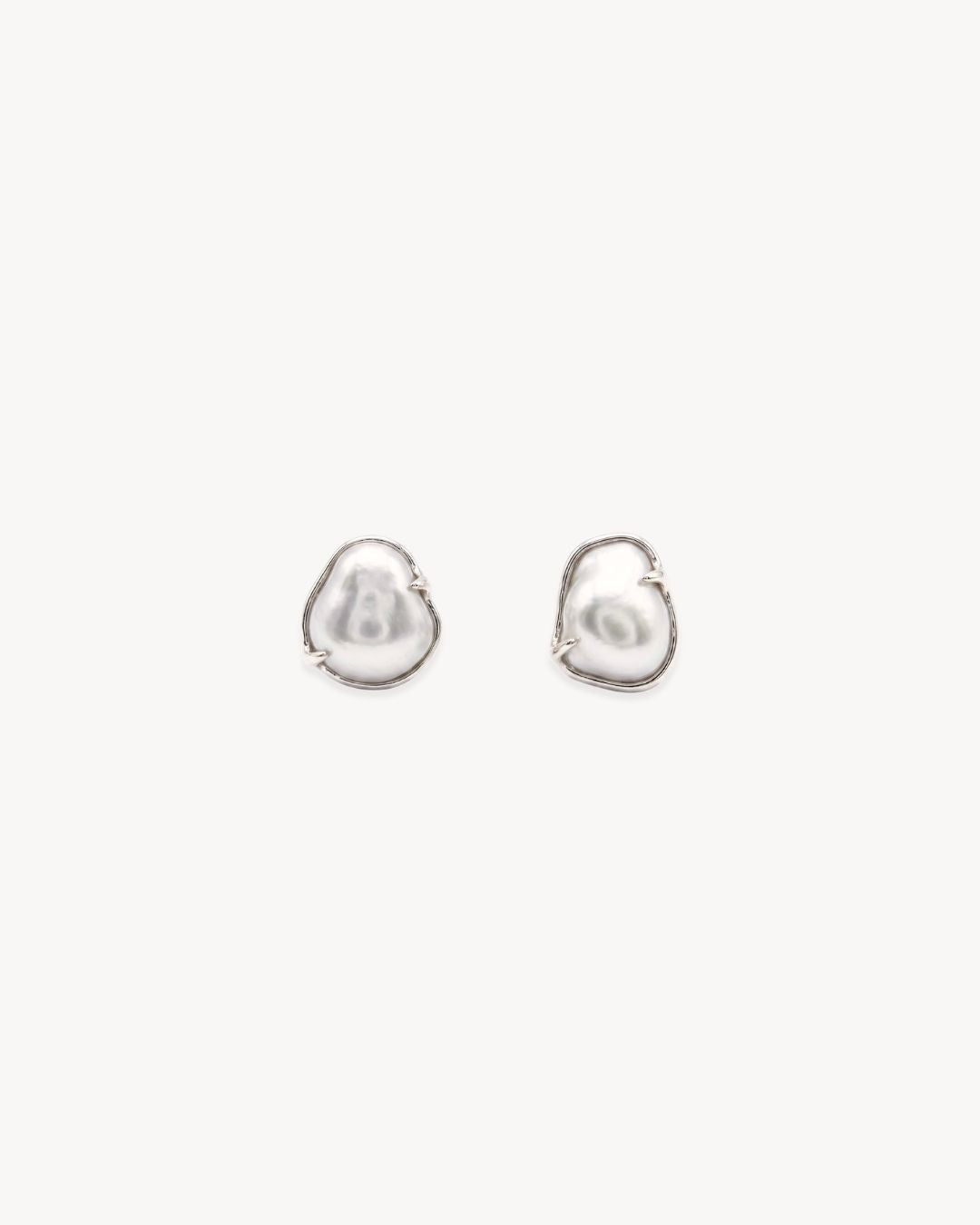 Sirena Petite Stud Earrings with Baroque Pearl - Antonia Y. Jewelry