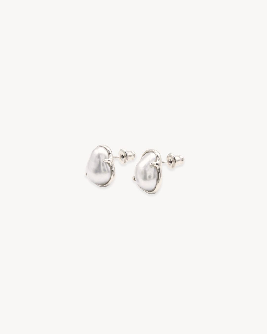 Sirena Petite Stud Earrings with Baroque Pearl - Antonia Y. Jewelry