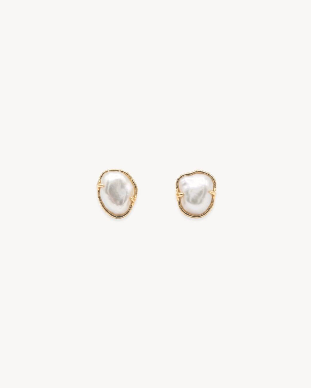Sirena Petite Stud Earrings with Baroque Pearl - Antonia Y. Jewelry