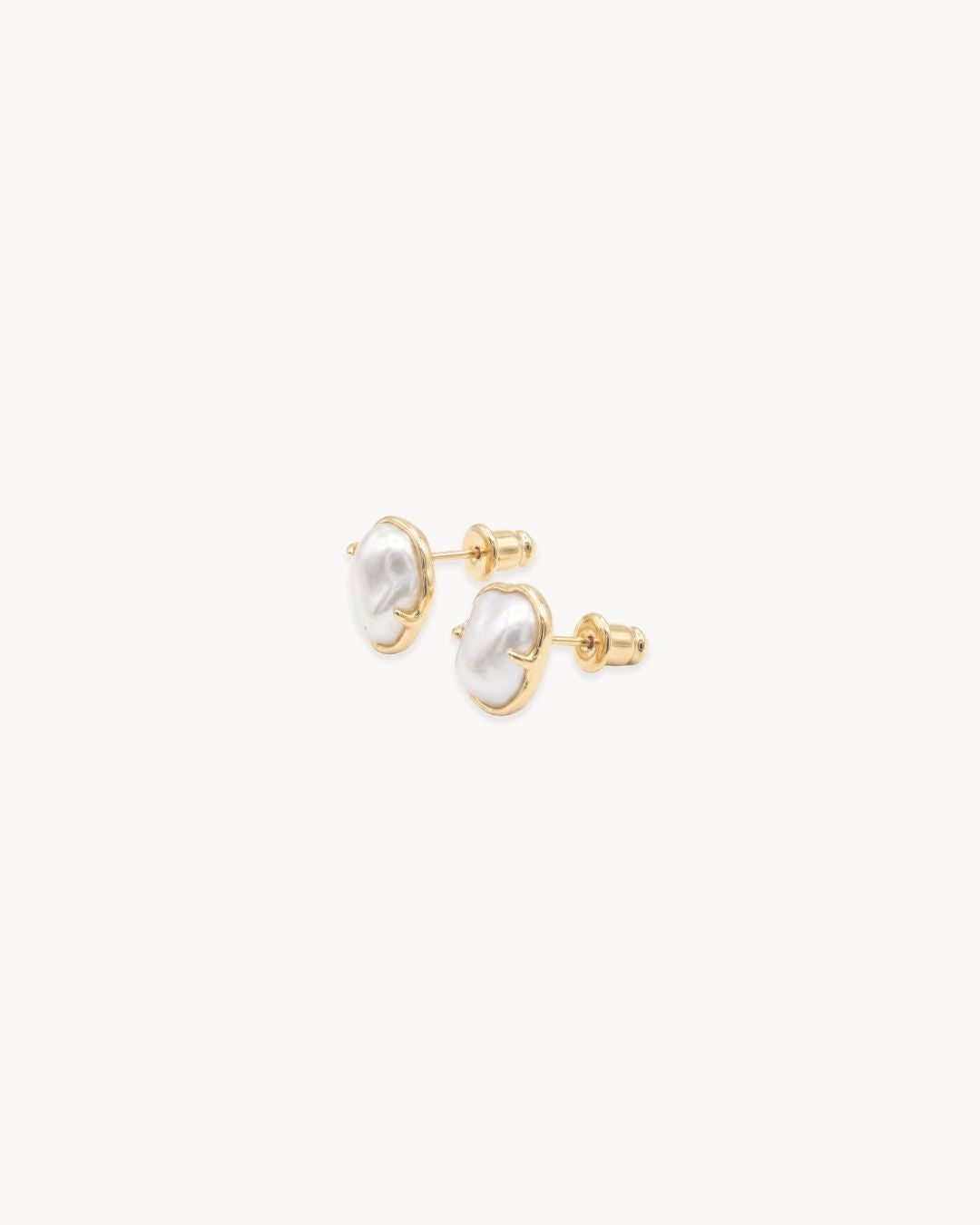 Sirena Petite Stud Earrings with Baroque Pearl - Antonia Y. Jewelry