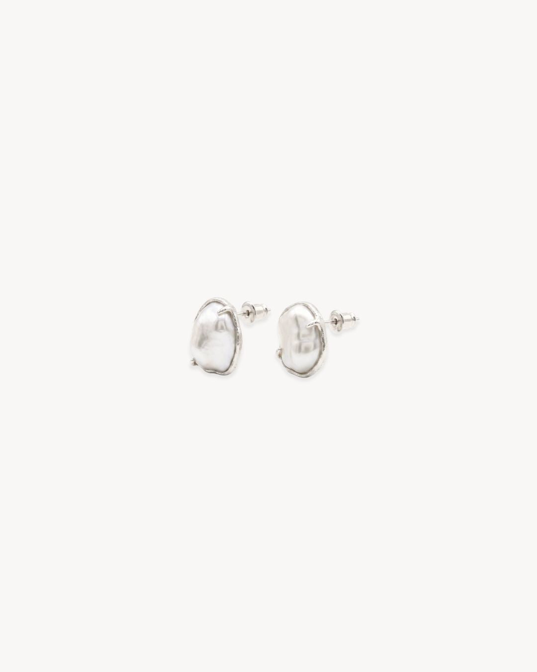 Sirena Petite Stud Earrings with Baroque Pearl - Antonia Y. Jewelry