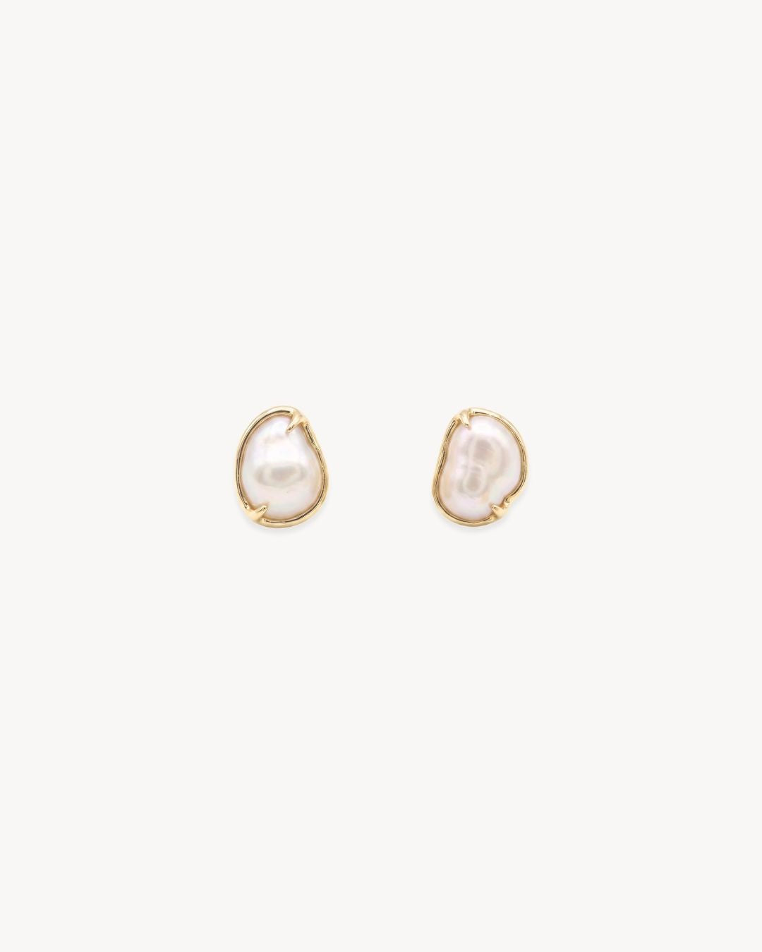 Sirena Petite Stud Earrings with Baroque Pearl - Antonia Y. Jewelry
