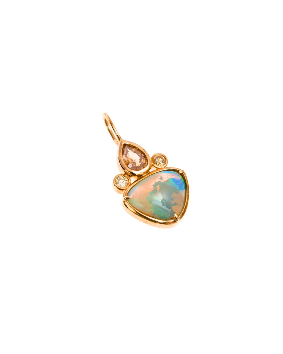 Skye Australian Opal Diamond Charm in 9K Gold - Antonia Y. Jewelry