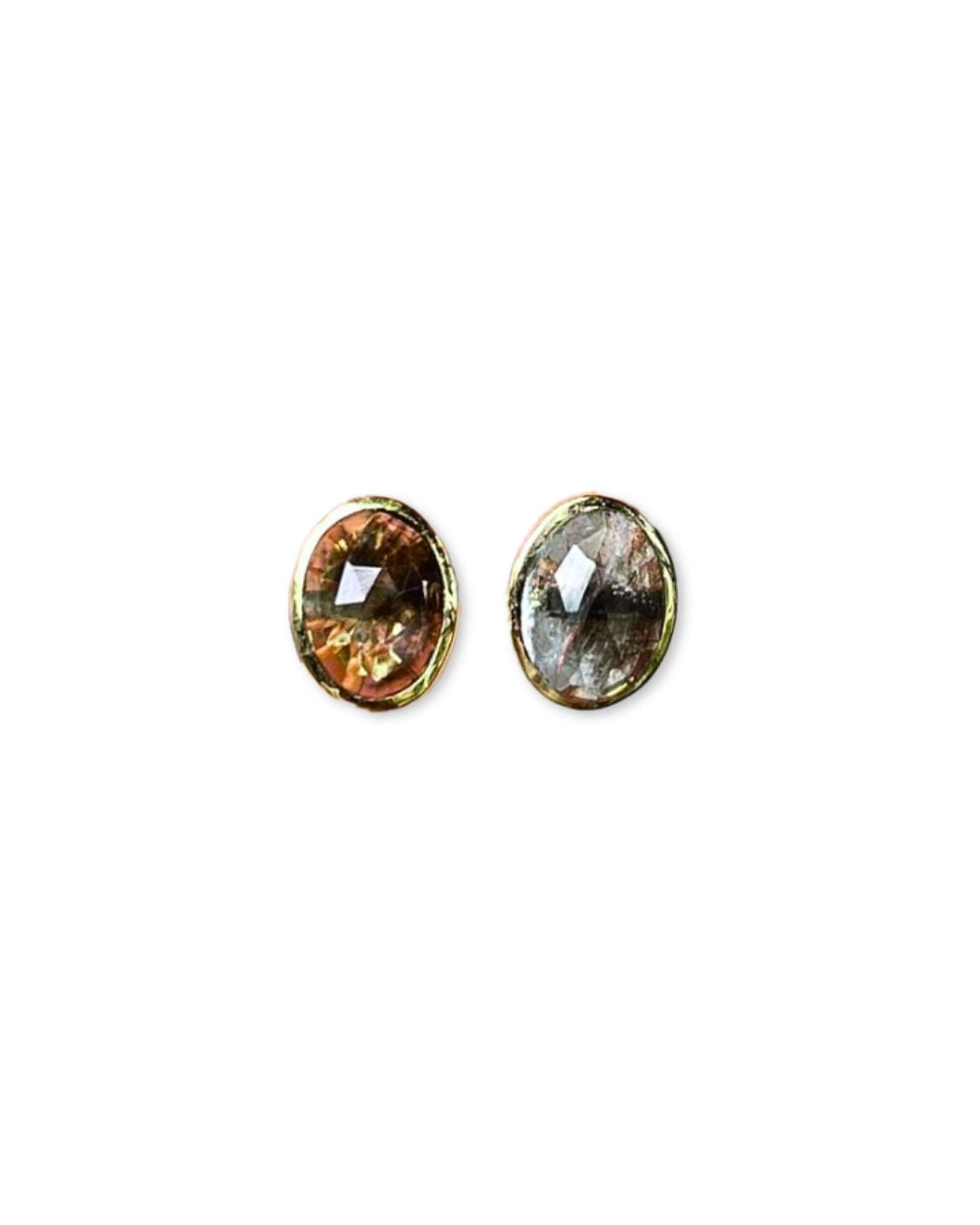 Gemma Moss Aquamarine Studs in 14K Gold - Antonia Y. Jewelry