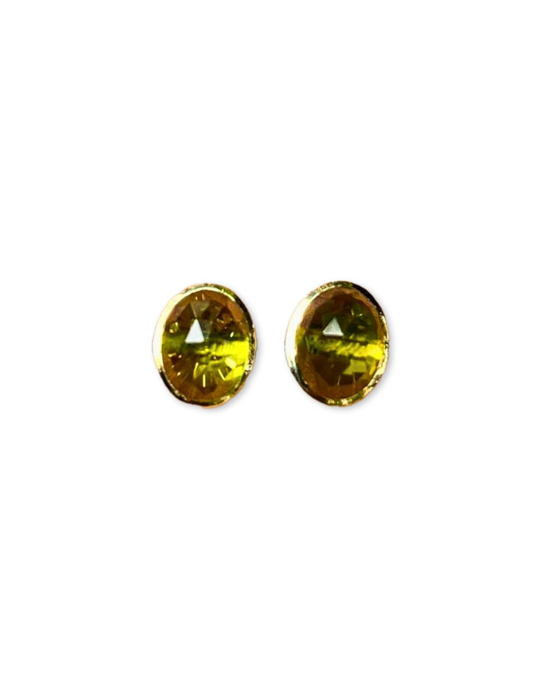 Gemma Peridot Studs in 14K Gold - Antonia Y. Jewelry
