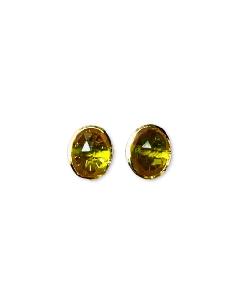Gemma Peridot Studs in 14K Gold - Antonia Y. Jewelry