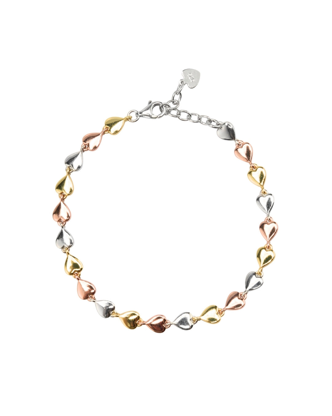 Trinity 3-tone Heart Bracelet - Antonia Y. Jewelry