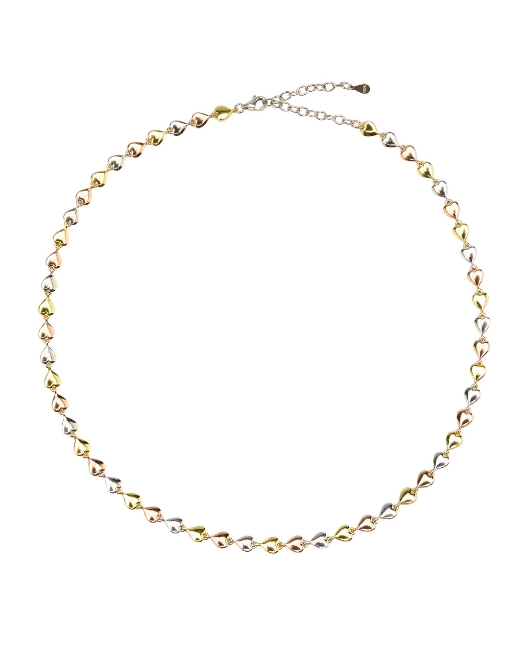 Trinity 3-tone Heart Necklace - Antonia Y. Jewelry