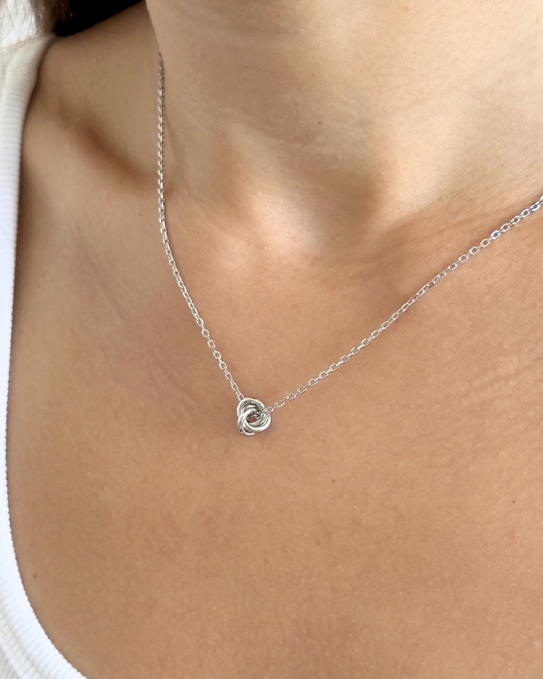 Trinity Rings Necklace in Silver - Antonia Y. Jewelry