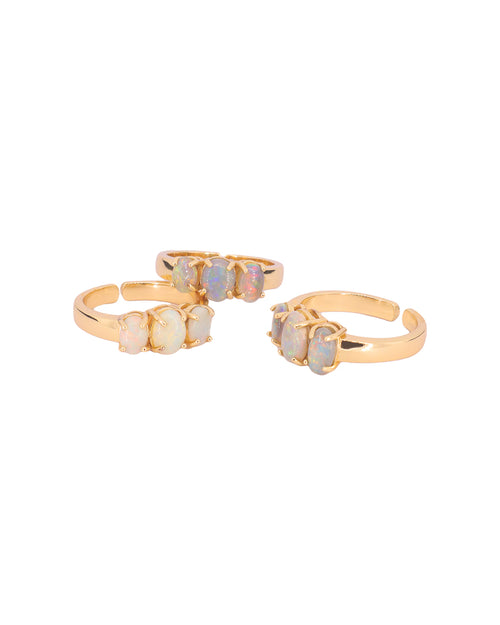 Australian Opal Trio Ring - Antonia Y. Jewelry