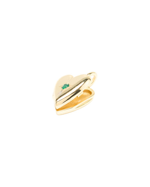Valentina Green Agate Heart Locket Charm