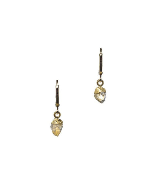Raw Citrine Hoops - Antonia Y. Jewelry