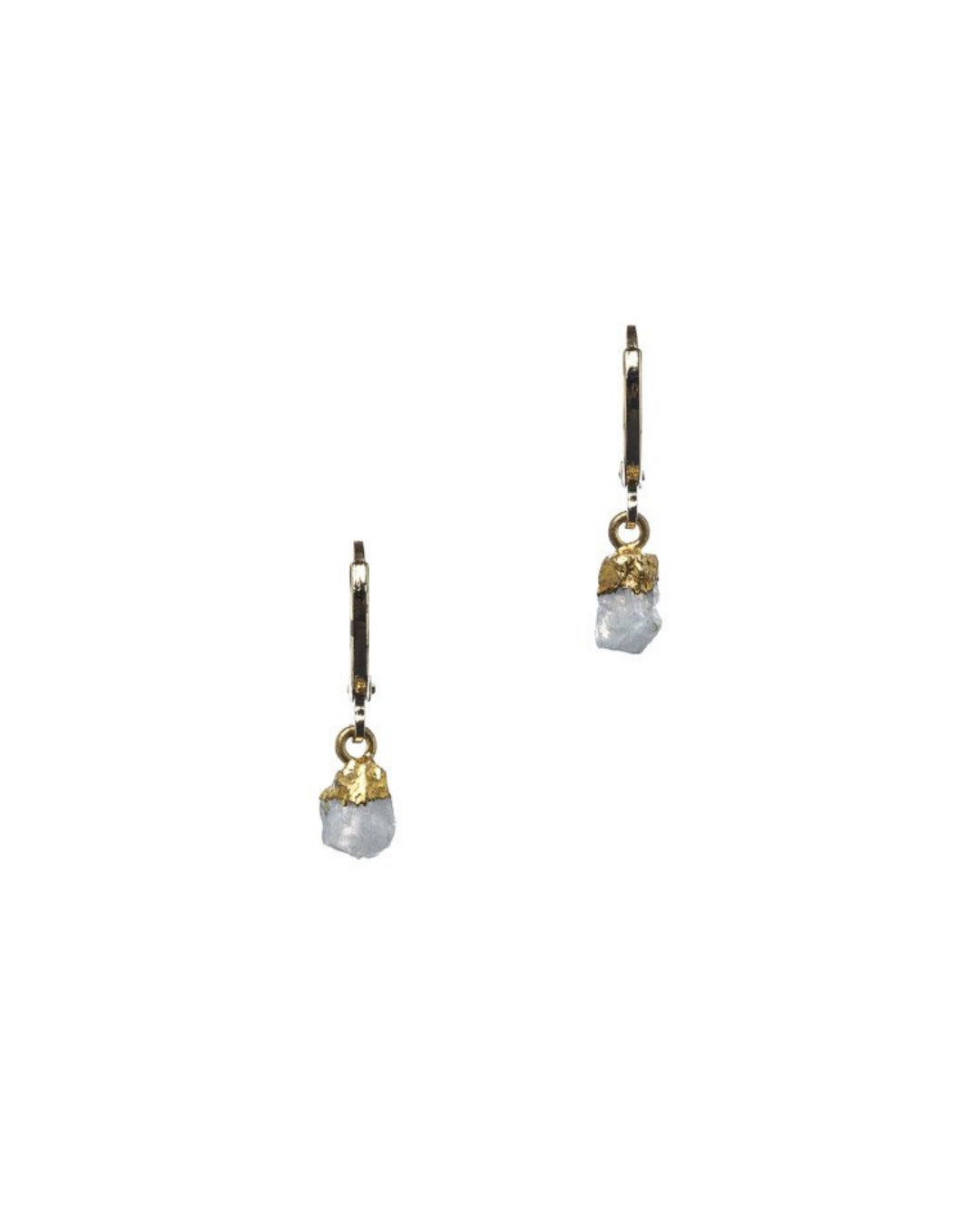 Raw Moonstone Hoops - Antonia Y. Jewelry
