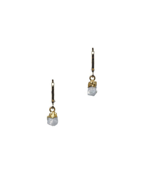 Raw Moonstone Hoops - Antonia Y. Jewelry