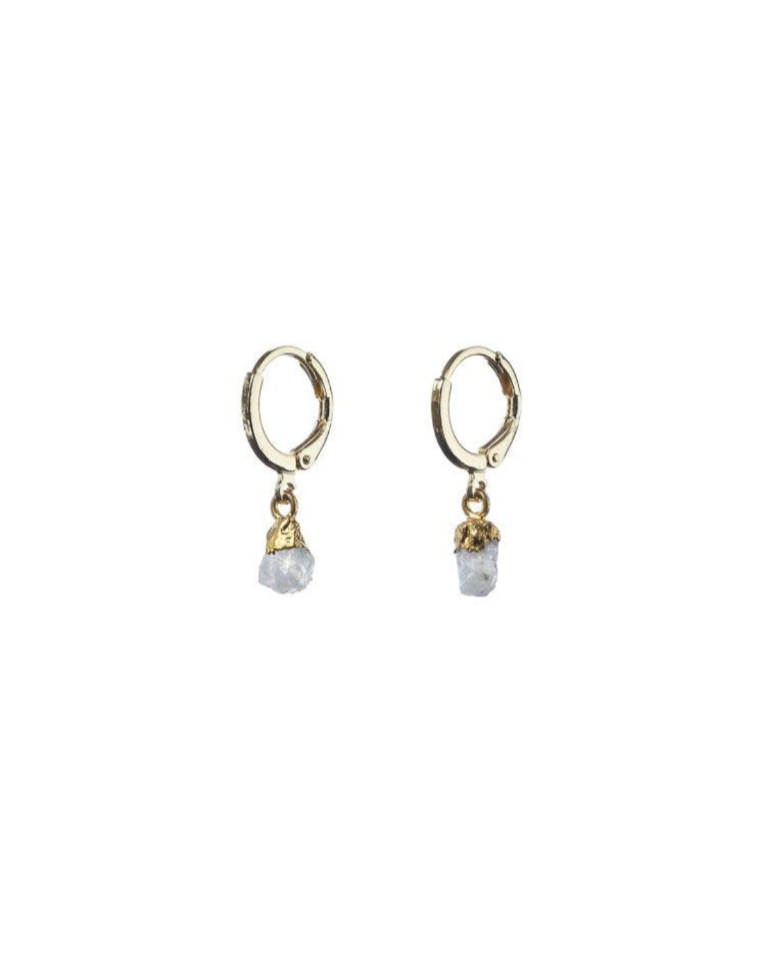 Raw Moonstone Hoops - Antonia Y. Jewelry