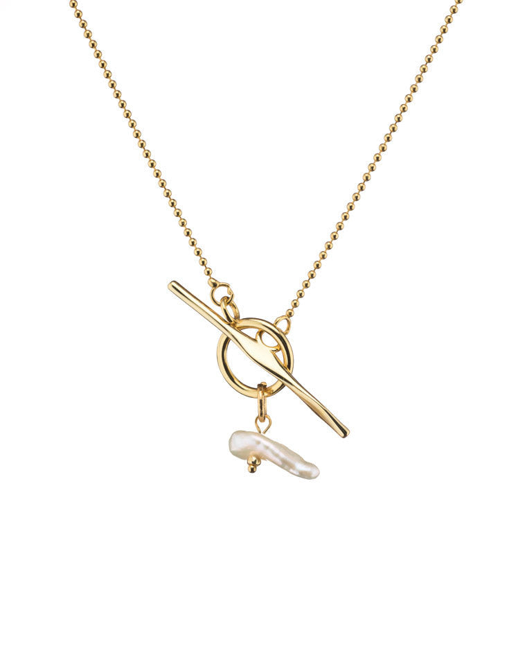 Adira T-bar Mini Pearl Necklace - Antonia Y. Jewelry